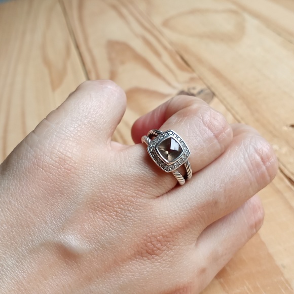 DAVID YURMAN Smoky Quartz Diamond Petite Albion Ring Size